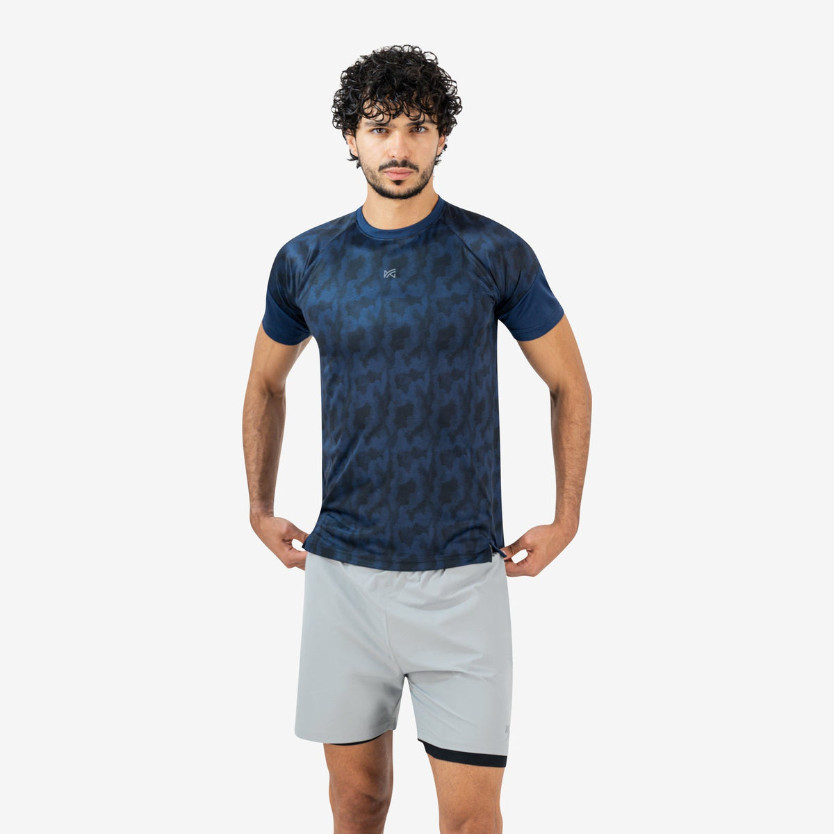 Core Matrix Raglan Tee — Navy Blue