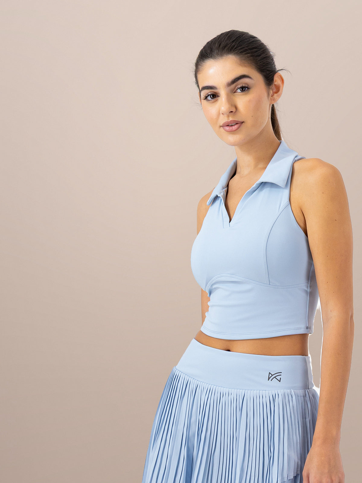 Ace Pleated Padel Set — Sky Mist