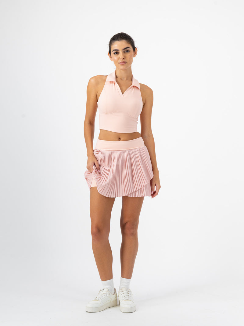 Ace Pleated Padel Set — Blush Rose