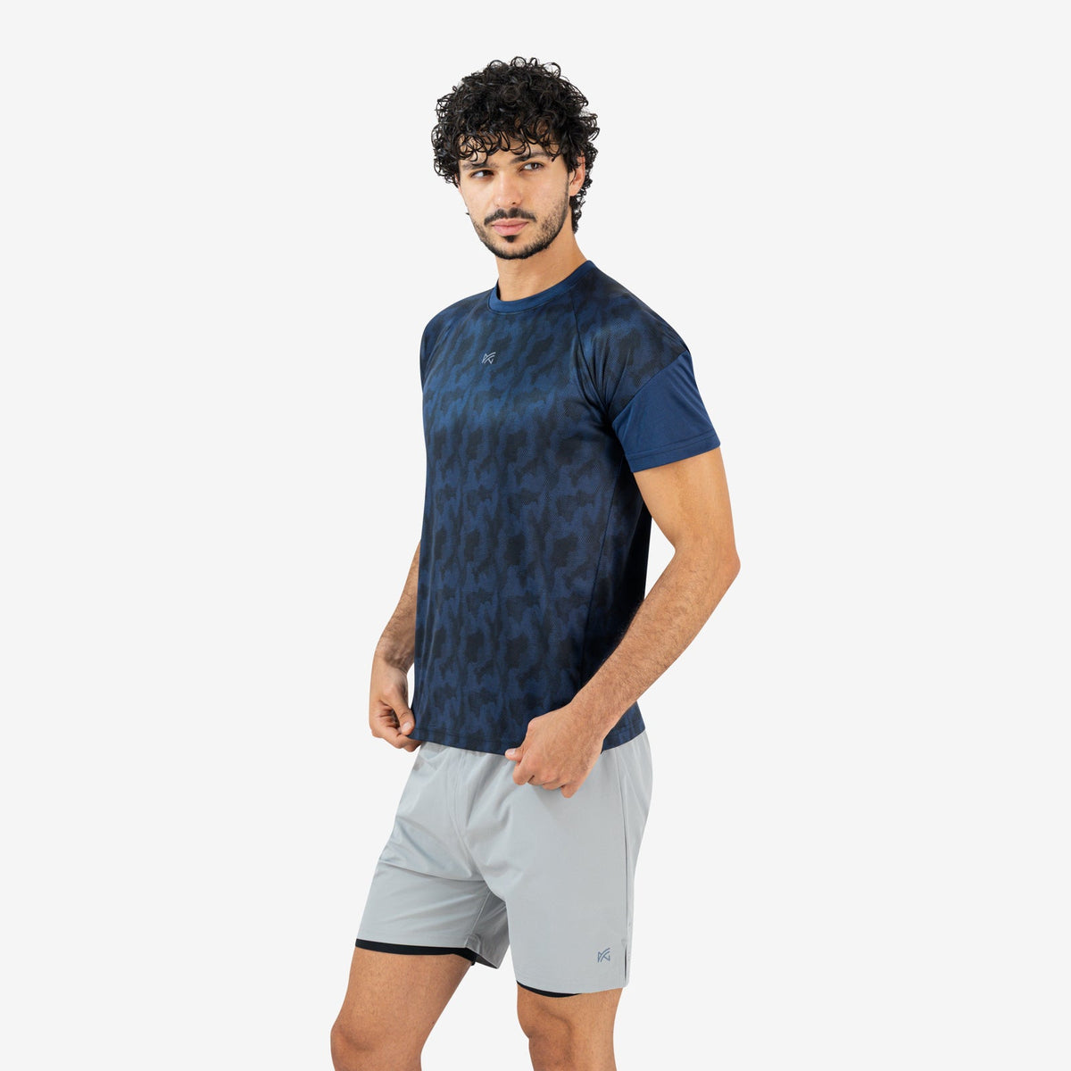 Core Matrix Raglan Tee — Navy Blue