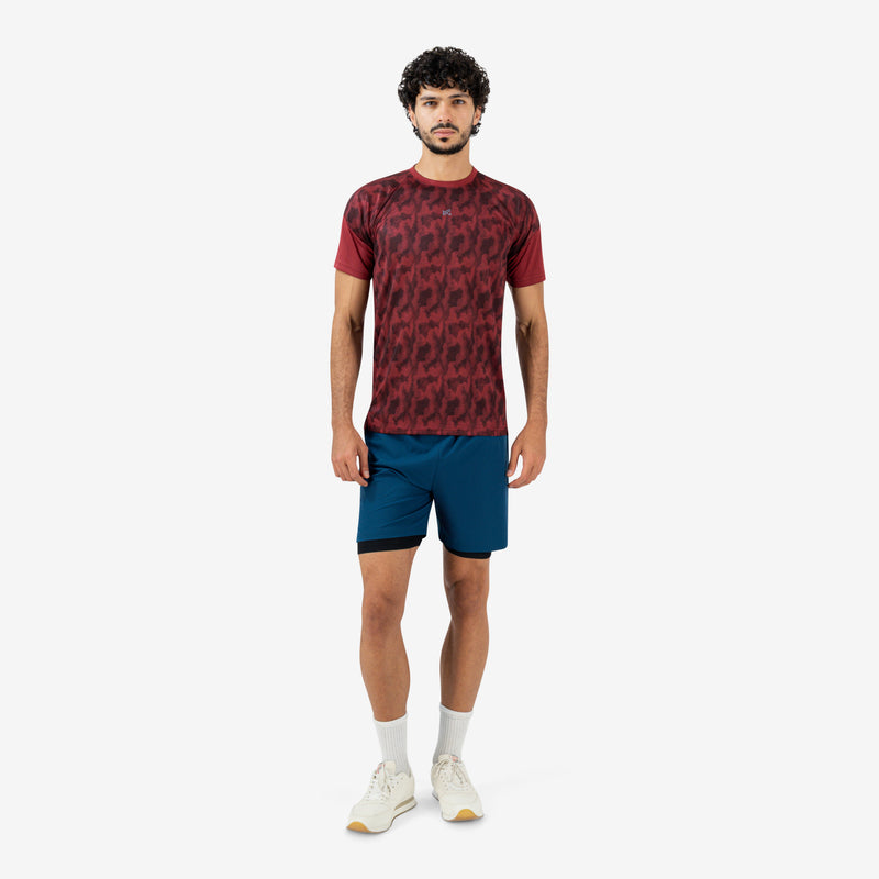 Core Matrix Raglan Tee — Burgundy
