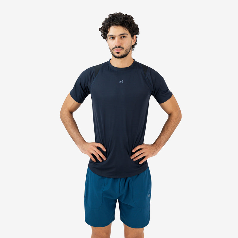 Raglan Short Sleeve T-Shirt — Navy Blue