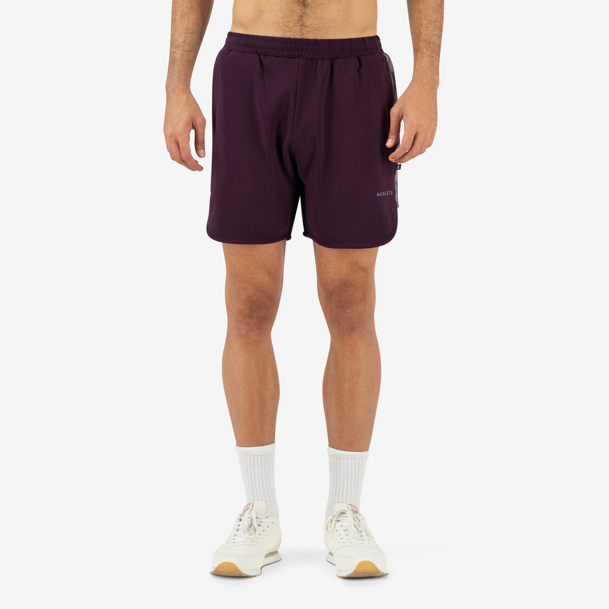 Kinetic 4-Way Stretch Shorts — Burgundy