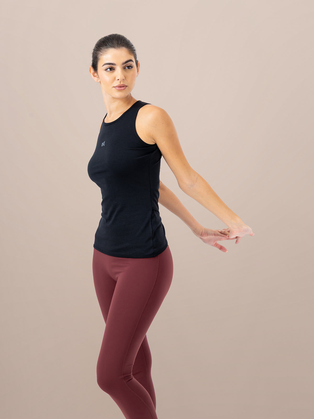 Aura Crossover Cutout Tank — Black