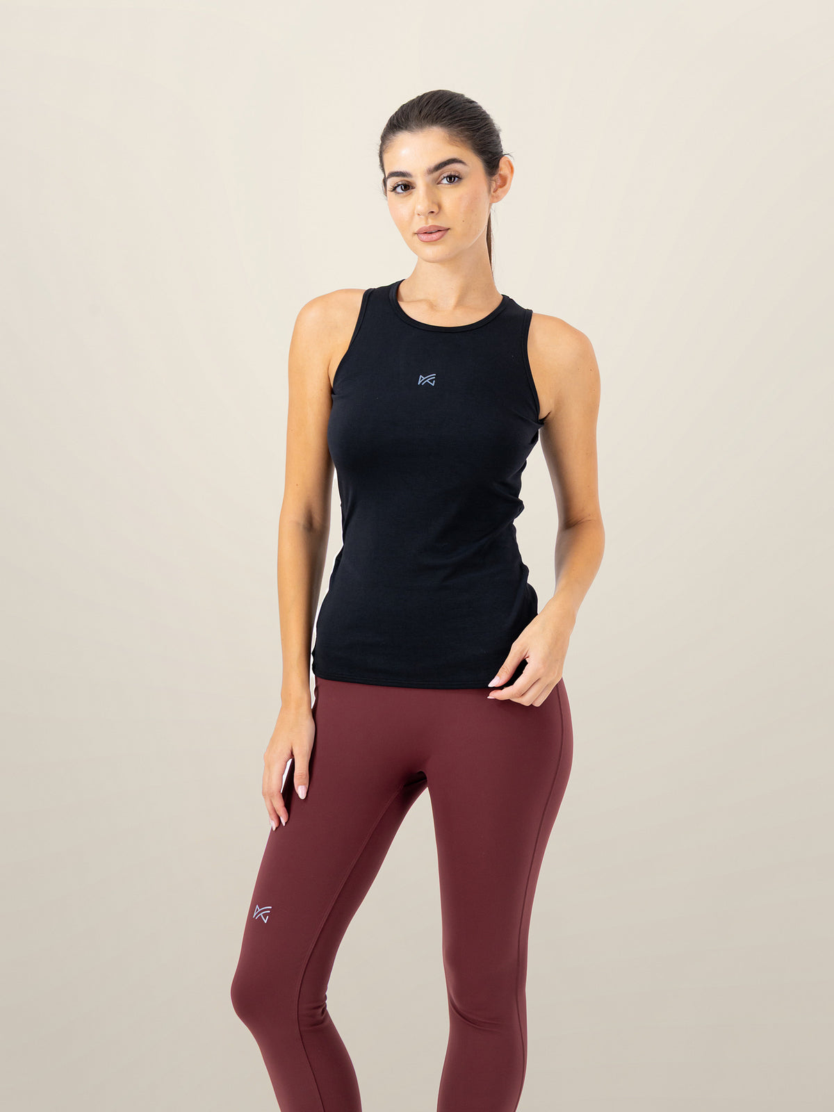 Aura Crossover Cutout Tank — Black