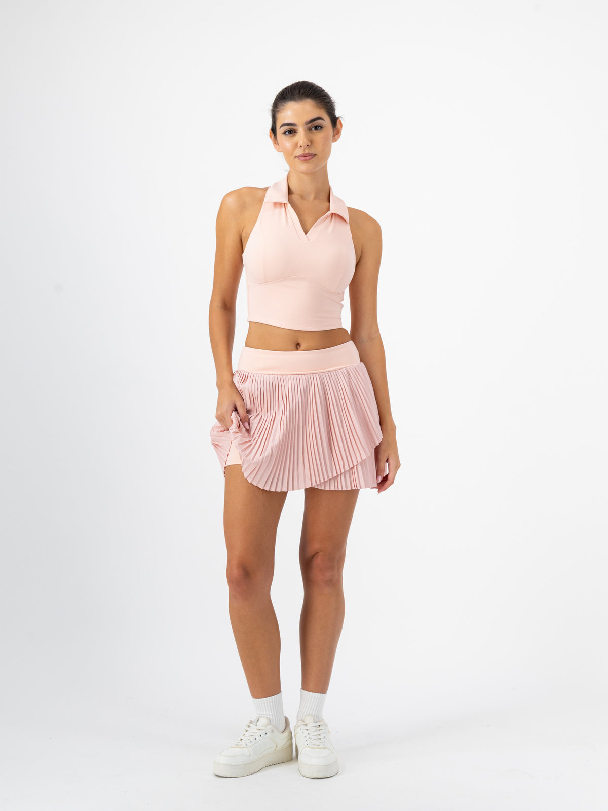 Ace Pleated Padel Set — Blush Rose