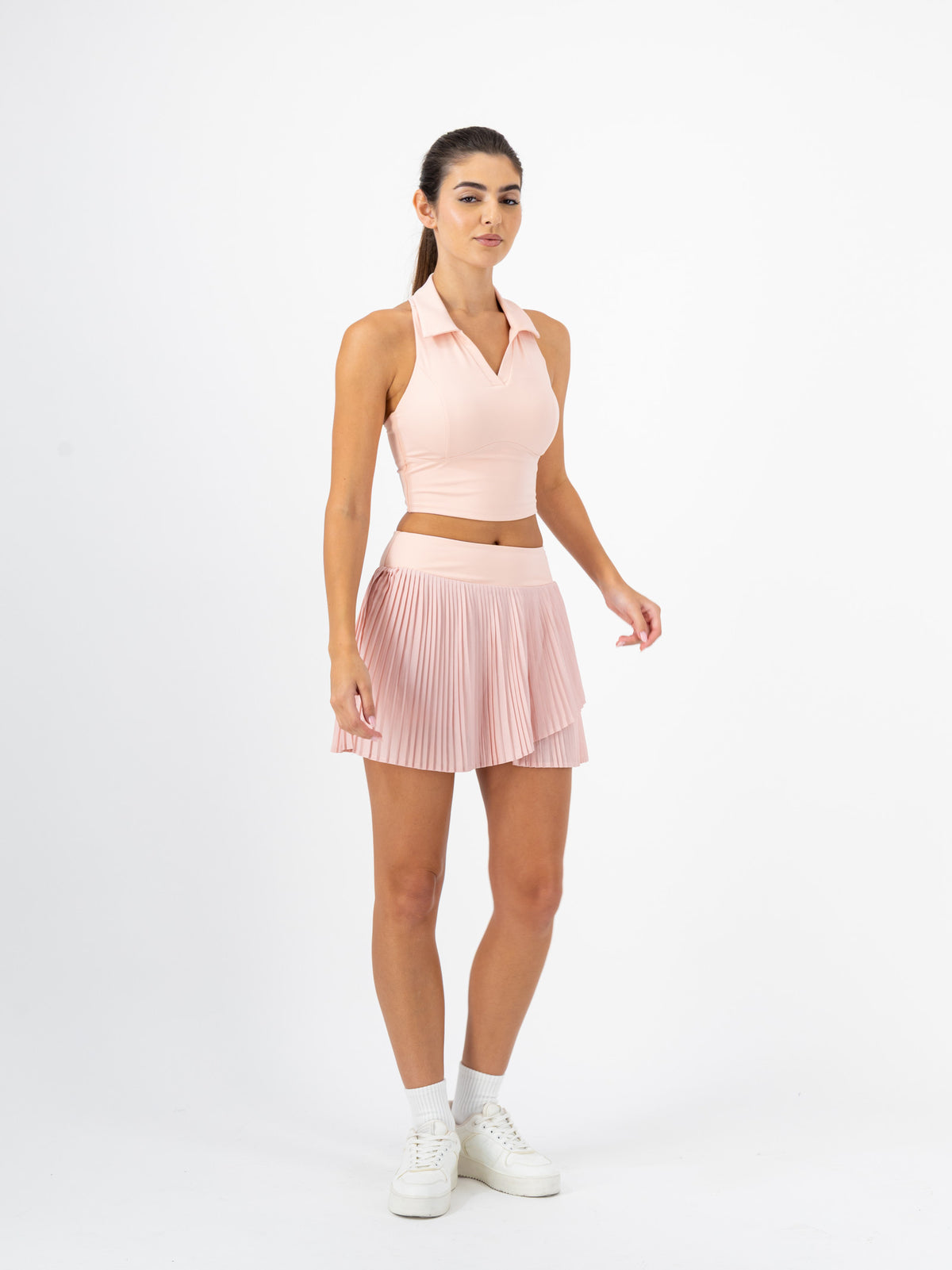 Ace Pleated Padel Set — Blush Rose