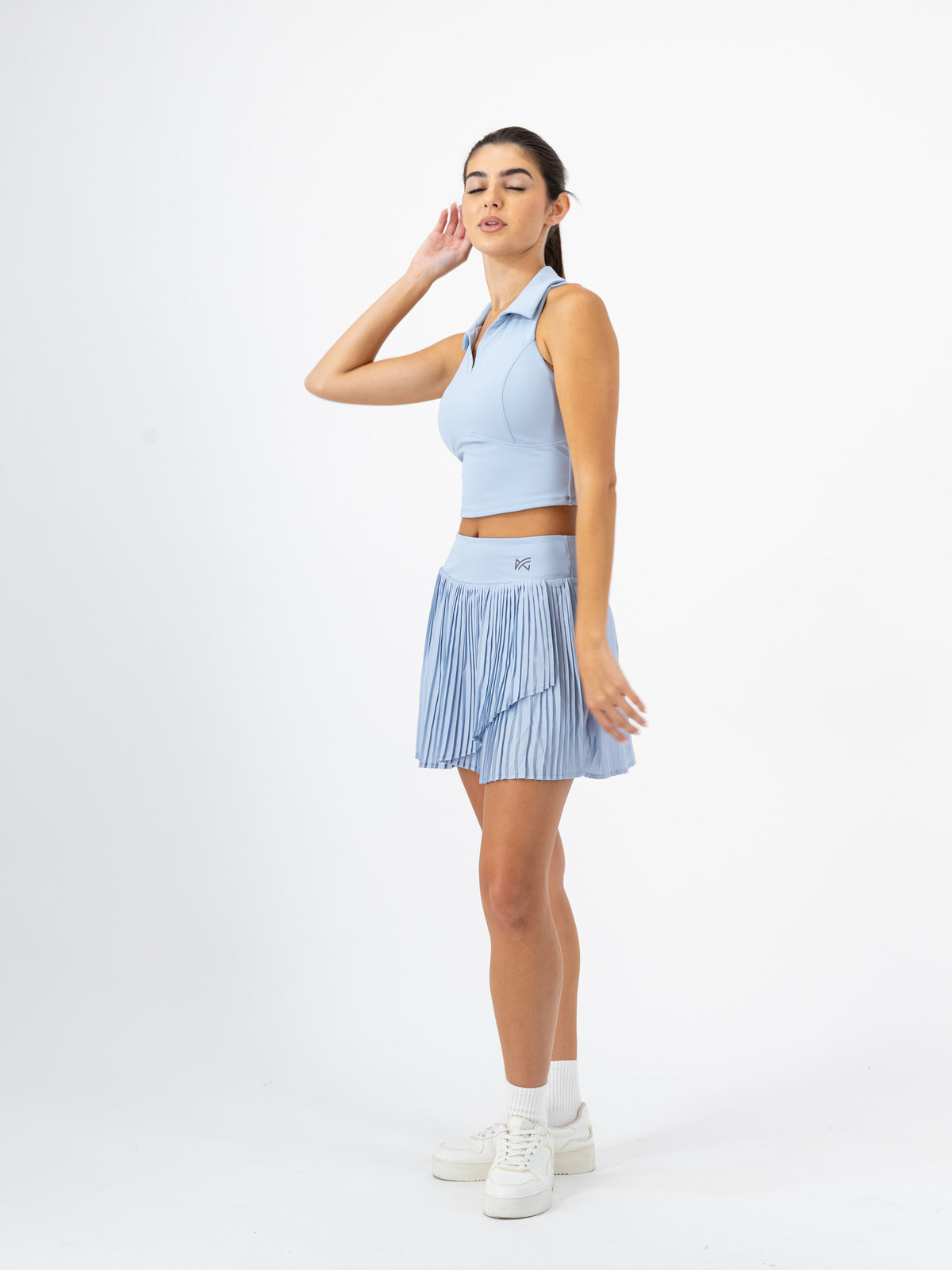Ace Pleated Padel Set — Sky Mist